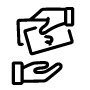 Hand giving cash icon