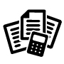 Paperwork with calculator icon