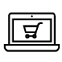 Shopping cart laptop icon